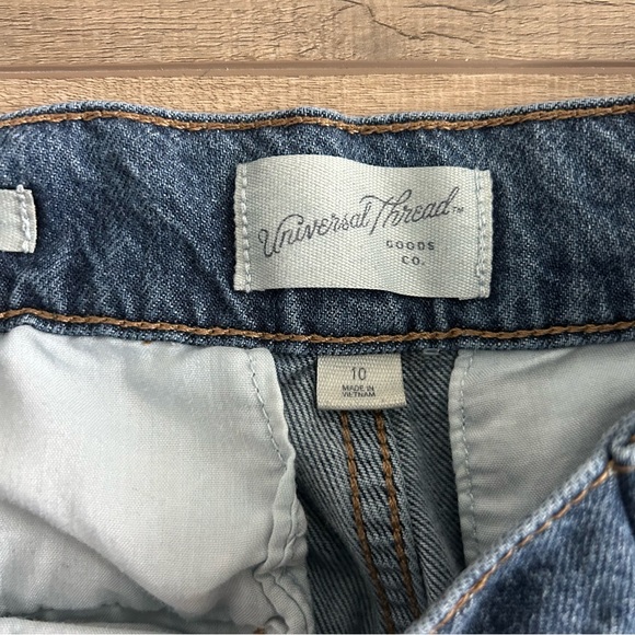 Universal Thread High Rise Wide Leg Adjustable Trouser Denim Blue Jeans 10 - Picture 7 of 11